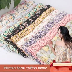 High Quality Printed Floral Chiffon Fabric By The Meter for Dresses Skirts Sewing French Floral Pattern Textile Soft Comfortable