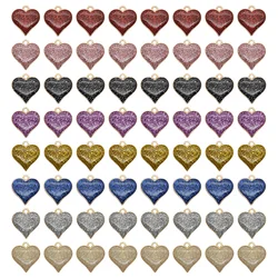 10pcs 8 Color Glitter Red Heart Shape Enamel Charms Alloy Metal Valentines Day Pendants For DIY Jewelry Making Crafts Supplies