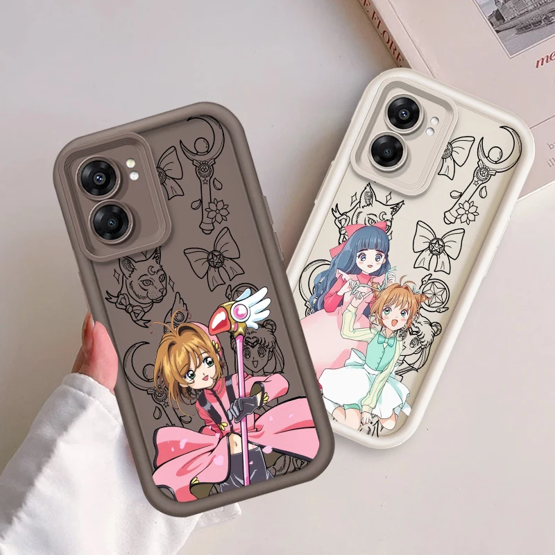 C-Cardcaptors Sakuras Cartoon For OPPO A98 A78 A94 A76 A74 A58 A55 4G 5G A9 A53 2020 A36 Eye Ladder Cover Capa Fundas