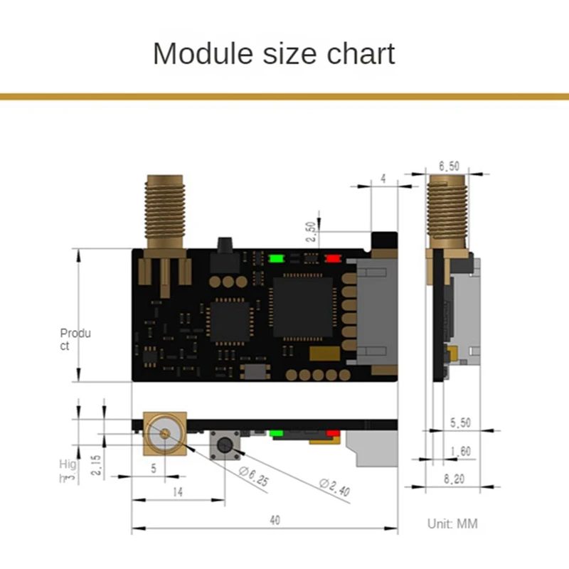 ABFT-2X SX1278 Modulo ricevitore trasmettitore seriale UART modulo wireless Lora 433M