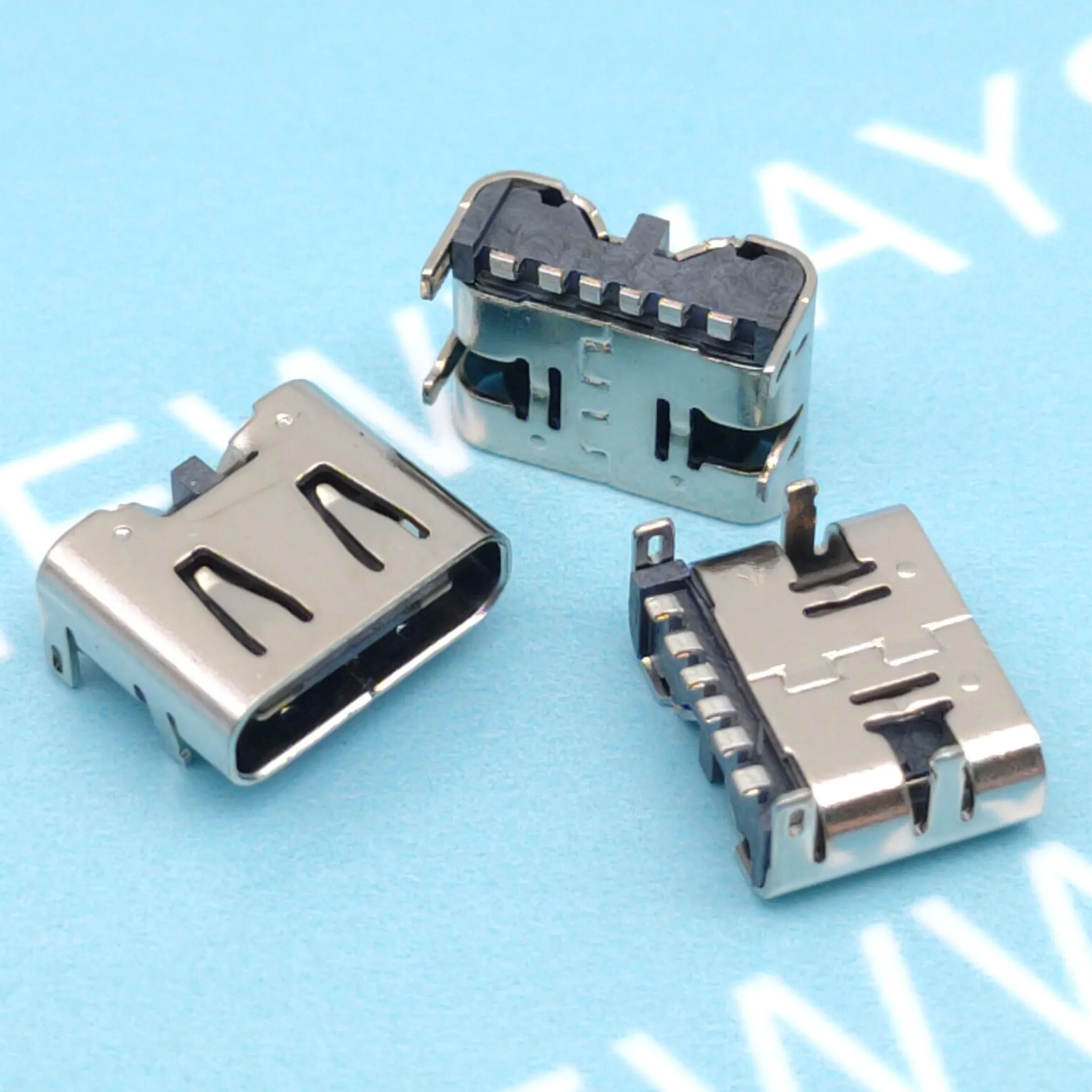 50Pcs Micro Usb 6Pin Type-C  Female Connector Usb3.1 For Mobile Phone Mini Usb Connector Charging Socket