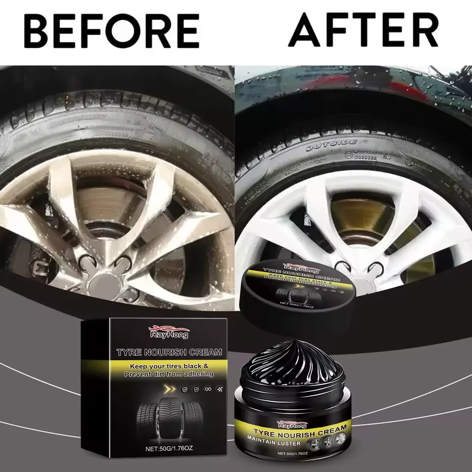 Premium Tire Renewal Wax-Long-Lasting Shine Anti-Dust Protection Prevents Aging&Cracking Car Wheel Polish Restorer All Vehicles