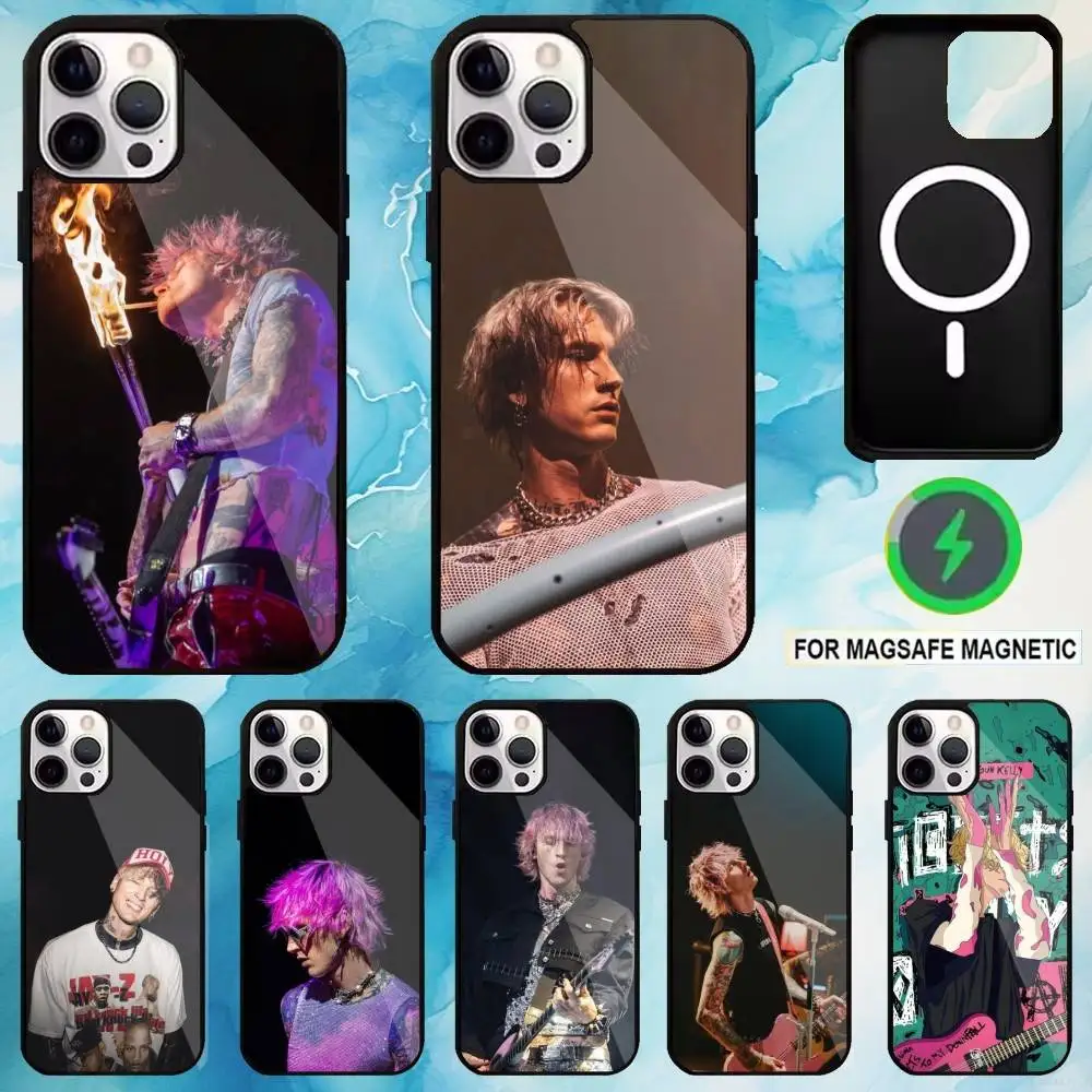 

M-Machine Gun K-Kelly MGK Phone Case For iPhone17,16,15,14,13,12,11 Plus,Pro Max Magnetic For Magsafe Wireless Charging