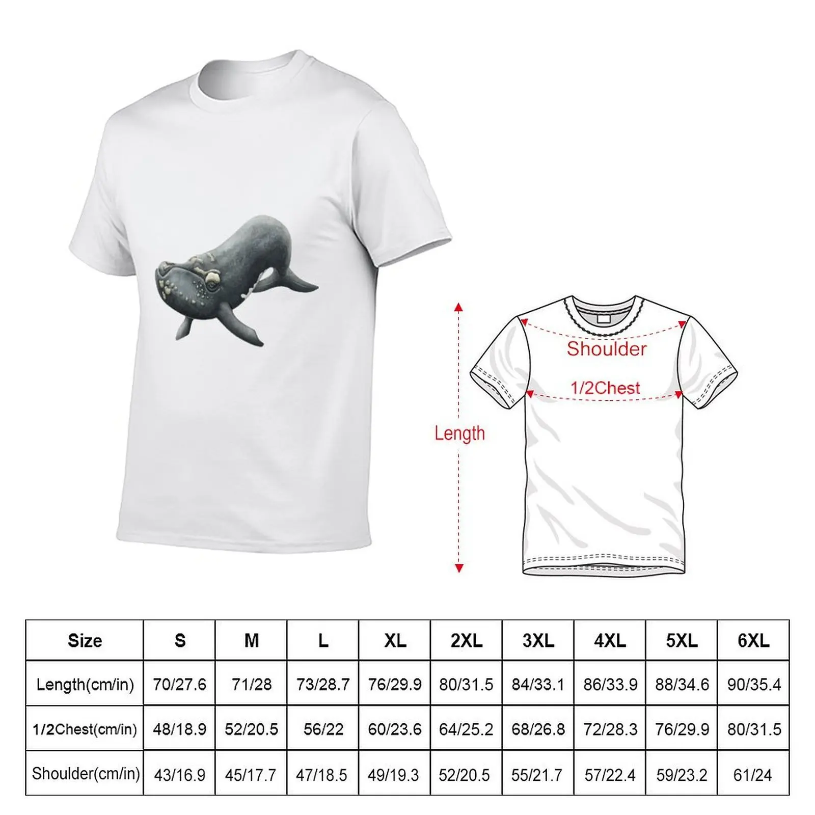 Northern Atlantic Right Whale T-Shirt man t shirt luxury t shirts for man pack cotton man tshirt T-shirt
