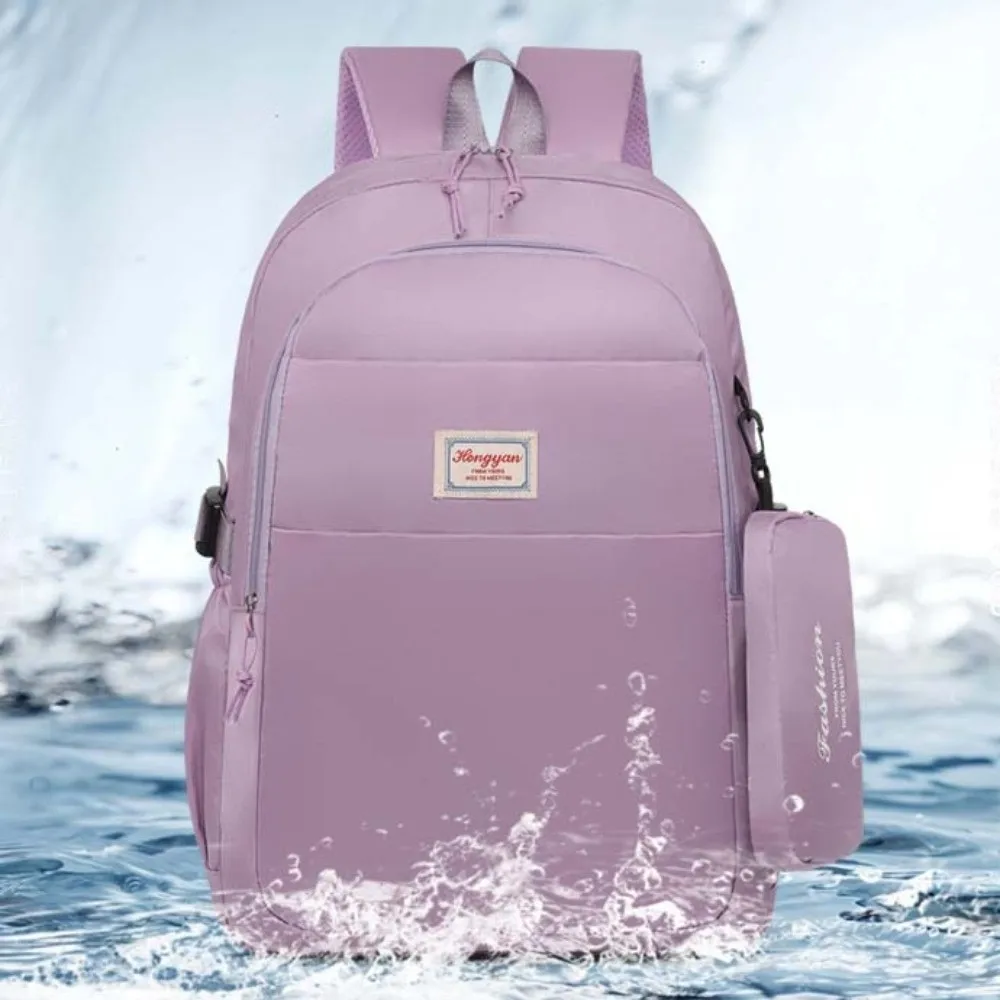 Oxford Cloth Laptop Backpack 2 In 1 Mini Storage Pouch Travel Daypack Waterproof Fixed Webbing Large Capacity School Bag Daily