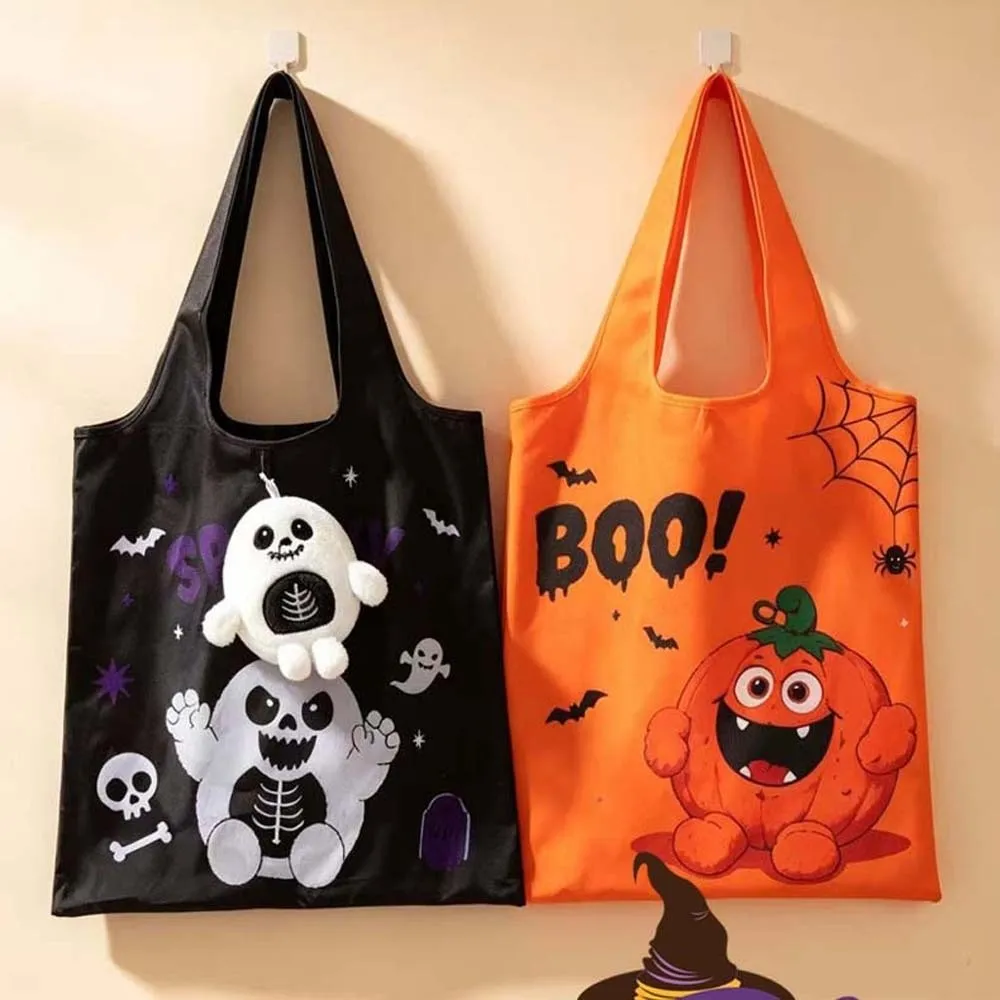 Einfarbige Halloween-Einkaufstasche, Mini-Reißfeste Cartoon-Taschenhandtasche, Ultraleicht und Platzsparend – Detail 6
