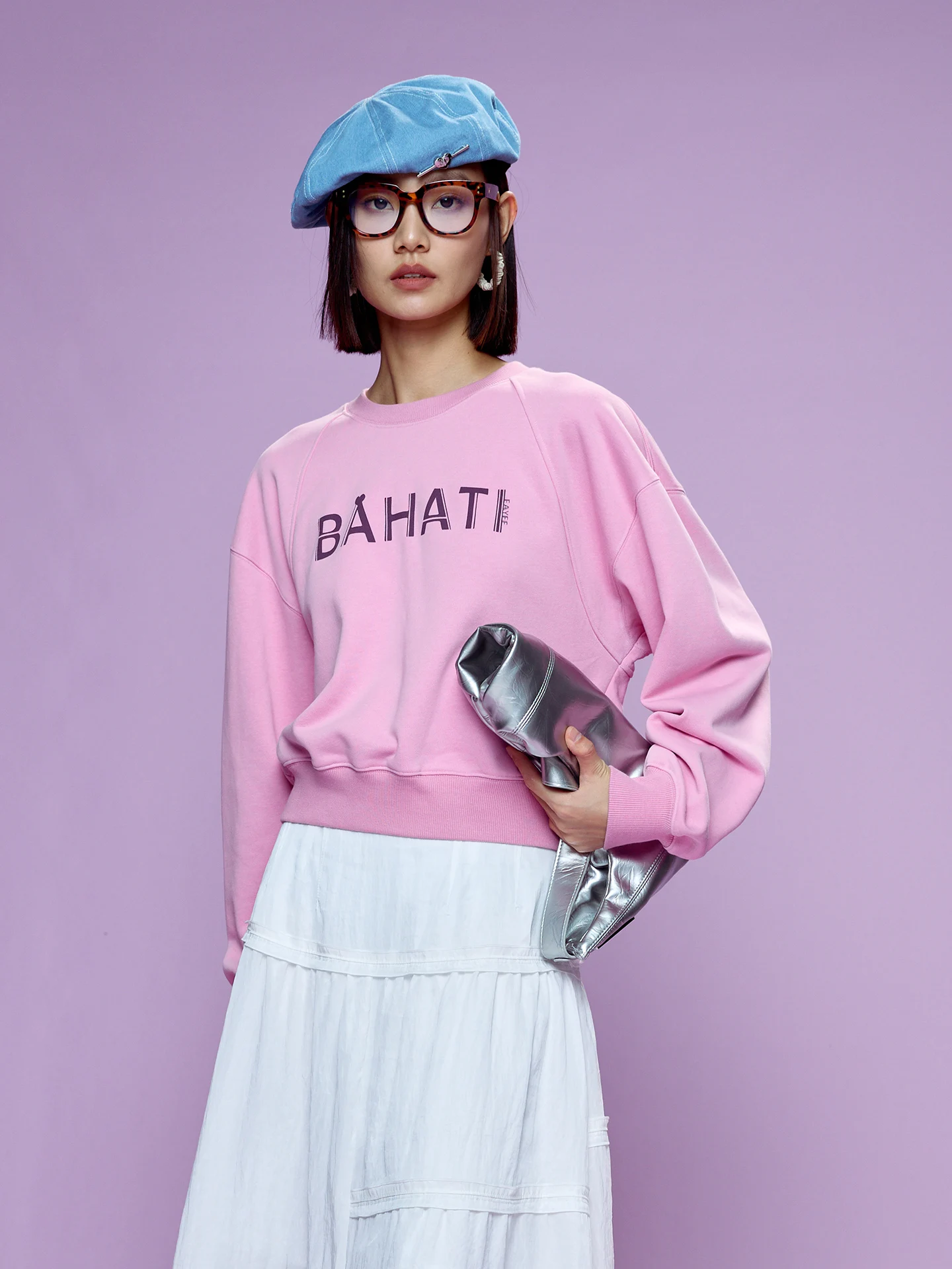 

Fay-Fayee Women's ort Loose Fit Sweatirt Spring 2026 Commute Casual Cotton Polyester round Ne Long Sve T-irt