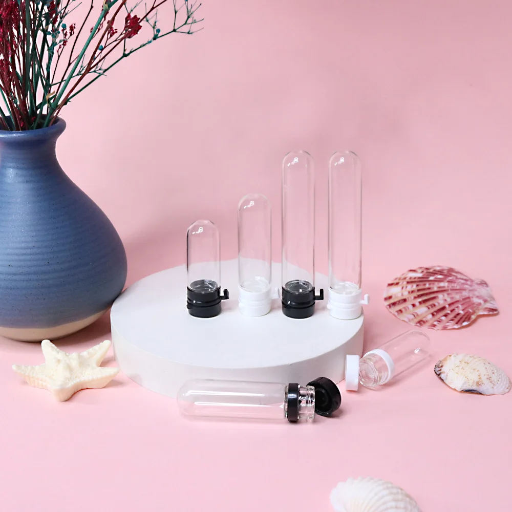 10 قطعة 2/3/5 مللي زجاجة عينة محمولة يمكن التخلص منها زجاجة مستحضرات التجميل الزجاجية ، زجاجة عطر لمبة مستديرة ، زجاجة زيت أساسي