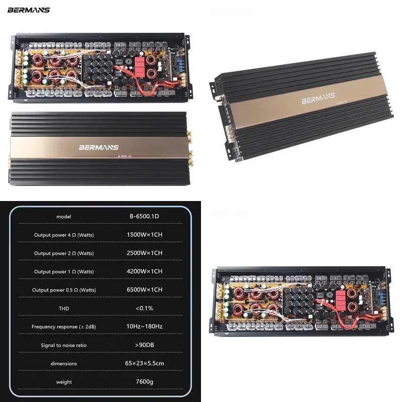 for 6500W RMS Class D Car Audio Amplifier 0.5 Ohm Stable Mono Amp 4000W High Power Subwoofer Amplifier
