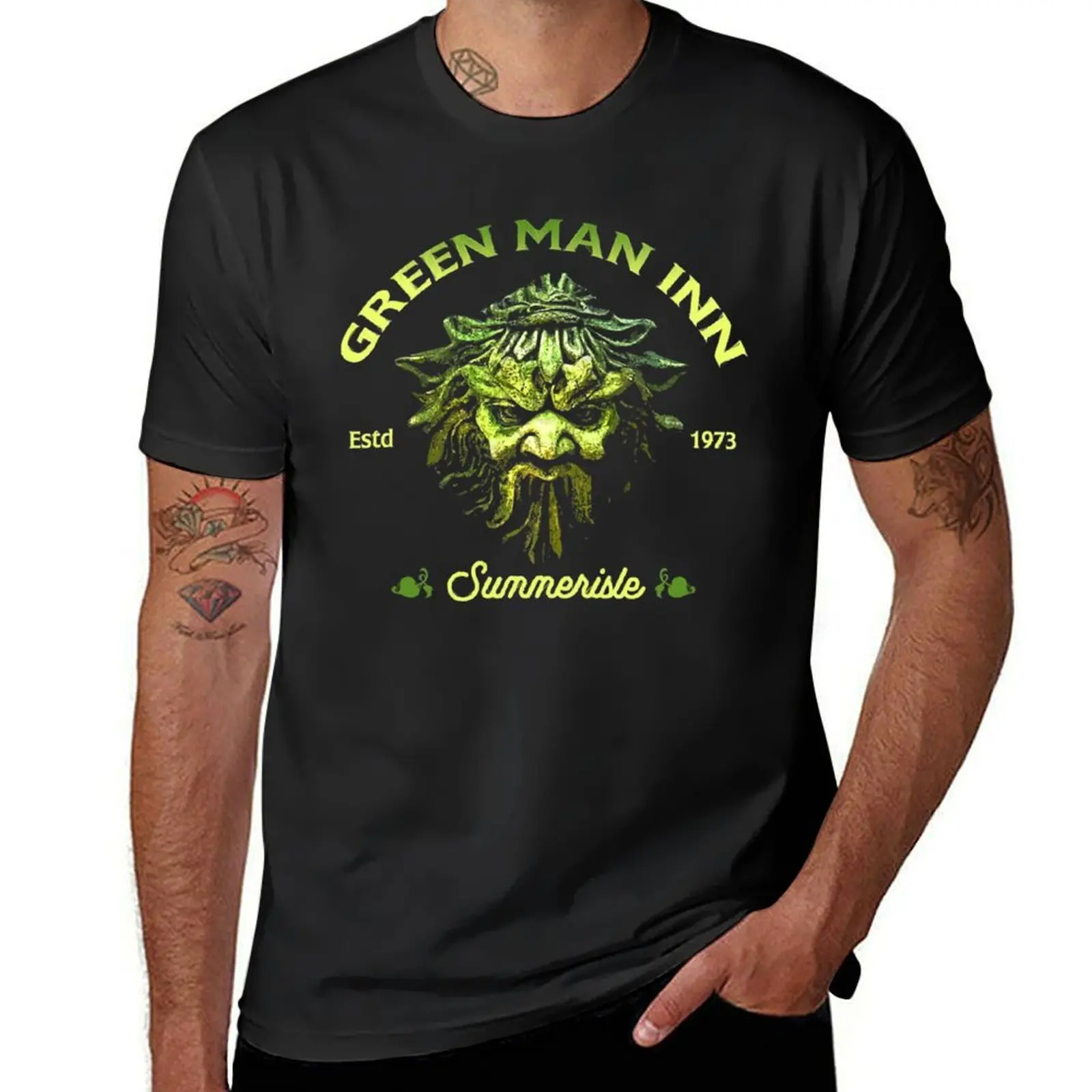 The Green Man Inn from the Wicker Man T-Shirt tops summer clothes oversized t shirts for men