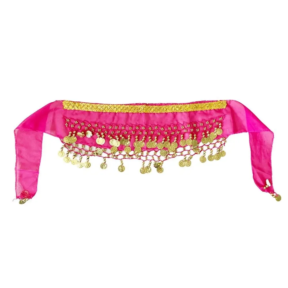 New Kids Metal Coins Waist Chain Chiffon Fashion Hip Scarf Performance Costumes Child Belly Dance Dacning Waist Belt Chain