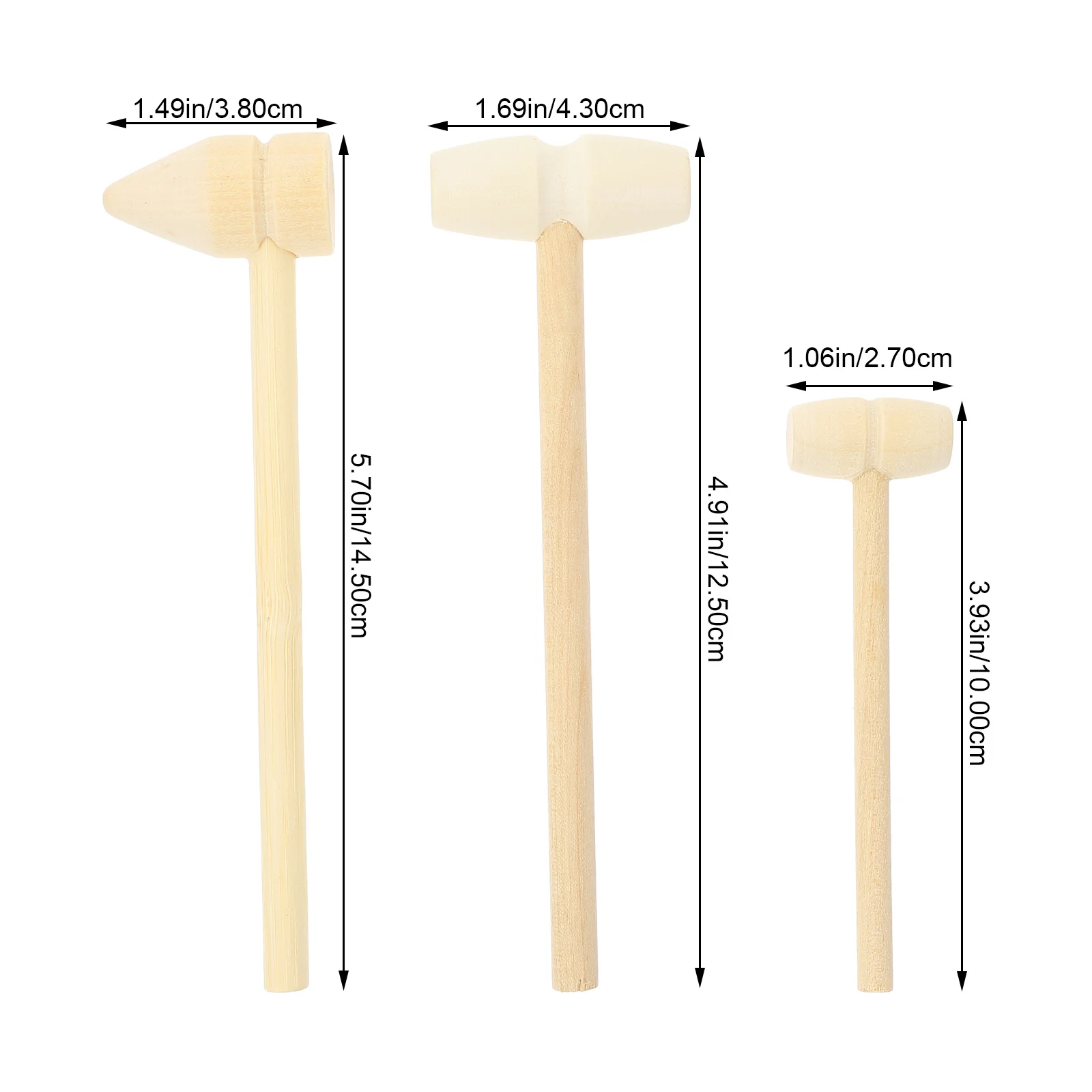 15 قطعة المطارق الخشبية الصغيرة آمنة مصقول الاطفال المطرقة مجموعة التعليمية اليد التنسيق العين المطرقة لعبة للأطفال الصغار