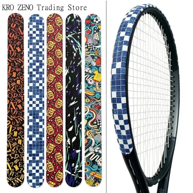 1PC Colorful PU Tennis Racket Protective Tape Racket Edge Sticker Waterproof Anti Scratch Fit For Tennis Training And Daily Use