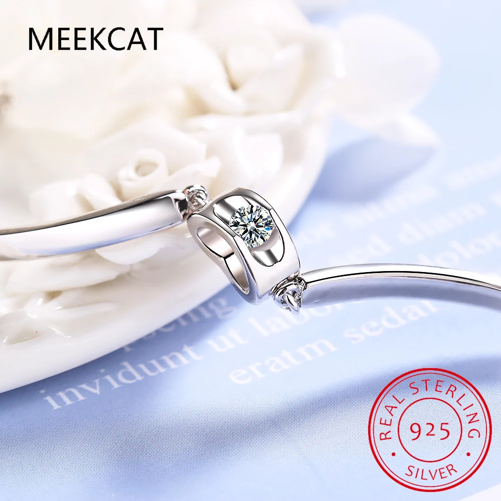 925 Sterling Silver Heart Cut Moissanite Bracelet for Women