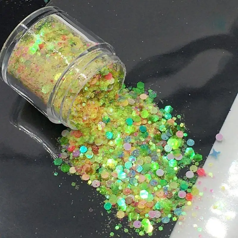 Heart Star Mix Chunky Sequins Sparkling Material Glitter Powder DIY Bright Epoxy Resin Mold Holographic Sequins Fillings