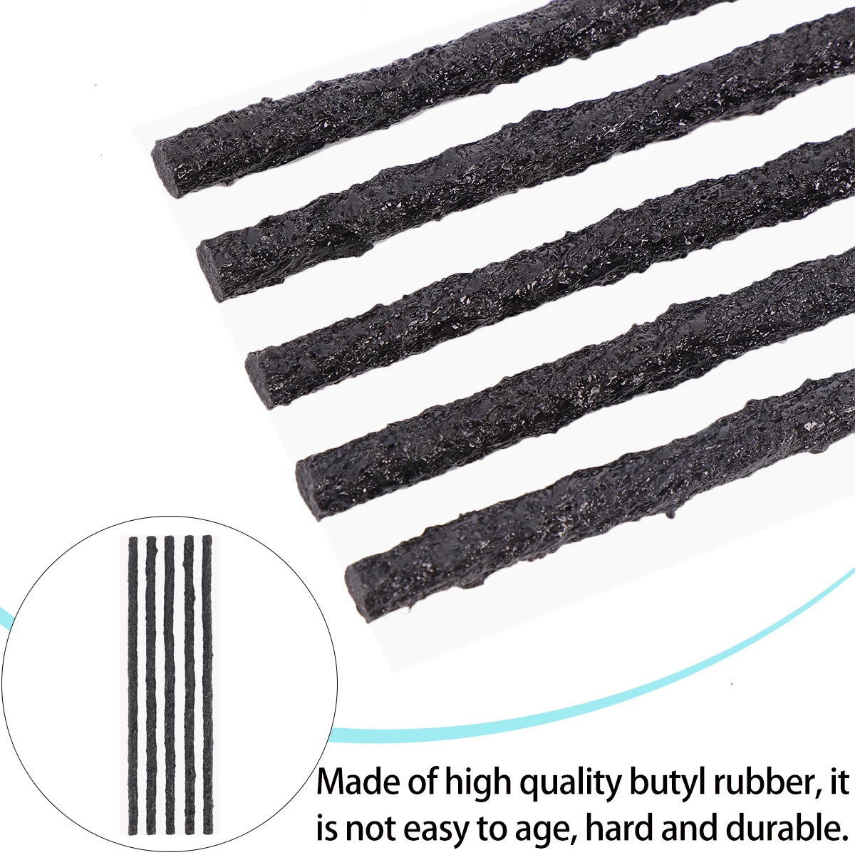 

50pcs Tire Repair Strip Sealing String Car Motorcycle Butyl Rubber Puncture Kit High Wear Resistance Easy to Use Without