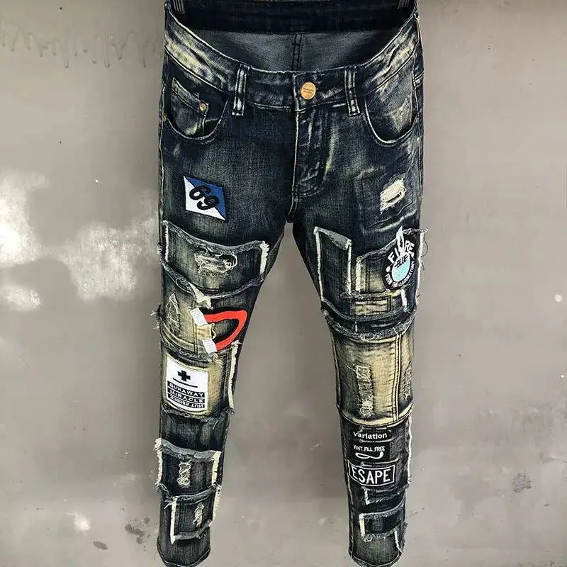 

New Bootcut Jean For Men Slim Fit Cloth Stretch Hip Hop Jean Men Tight Beggar Pants Pantalon Homme Spring Summer Vaqueros Hombre