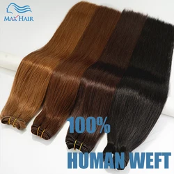 A trama reta do cabelo humano, pacotes do cabelo de Remy, costura em extensões de trama, louro, cor natural, 18 