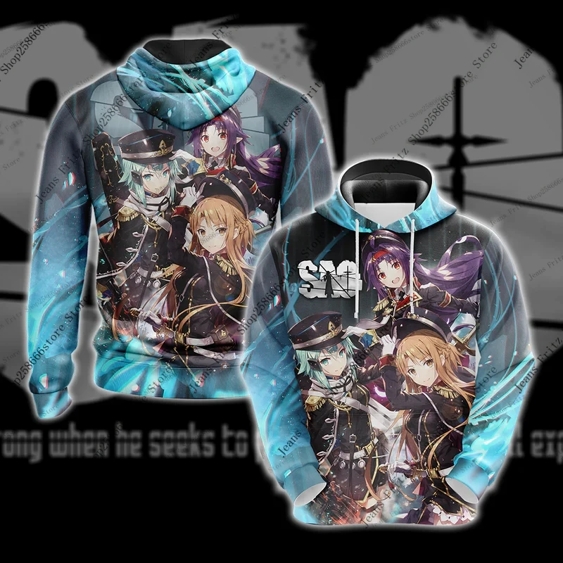 Anime Manga Sword Art Online SAO Kirigaya Kazuto Unisex 3D print Man Women Vintage Hip hop Hoodie Harajuku Women Hoodies