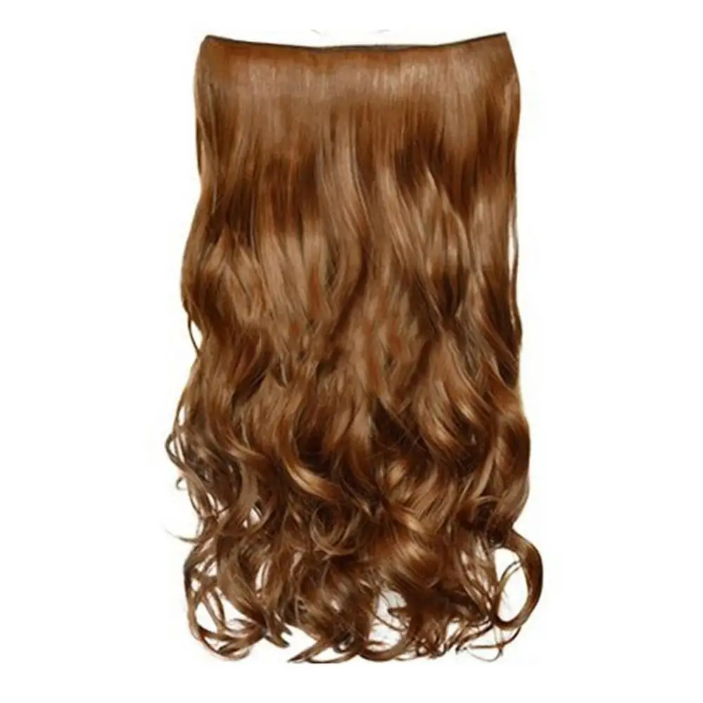 55cm parrucchino lungo riccio da donna 5 Clip Clip di capelli finti ondulati sintetici resistenti al calore nell'estensione dei capelli parrucche sintetiche ondulate lunghe