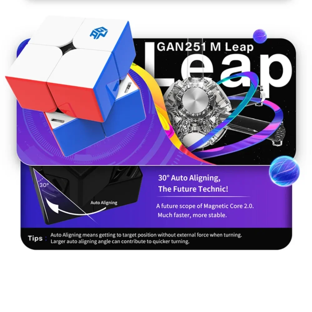 GAN251 M Pro Cube GAN251 Air Leap 2x2 Magnetische Speed Cube Professionele CUBE 251M 2x2x2 Magische Cubo Puzzels GAN251 Magische Cubo
