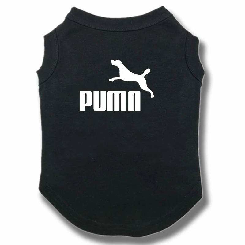 Одежда для собак Pumn с надписью из мультфильма, хлопковая одежда для маленьких и средних чихуахуа, французского йоркширского оформления, уличная одежда для весны и осени