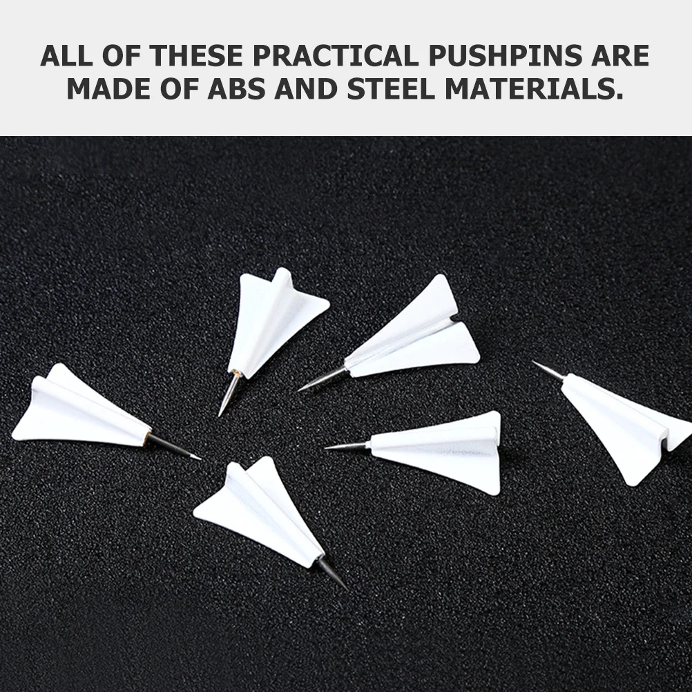 Chinchetas delicadas con forma de mapa de avión de papel, accesorio para el hogar, chinchetas pequeñas reemplazables para tablón de anuncios, 6 uds.