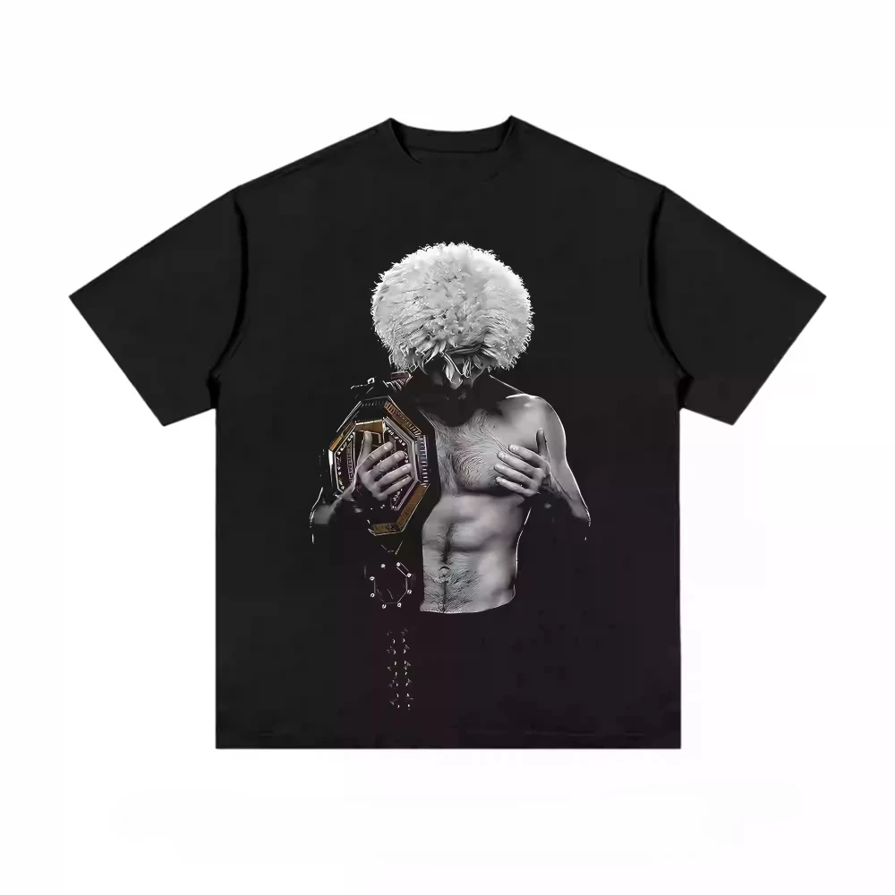 Islam Makhachev 2026 T-Shirt Men Harajuku Y2K Oversized Cotton Streetwear Vintage Urban Loose Fit Casual Daily Top