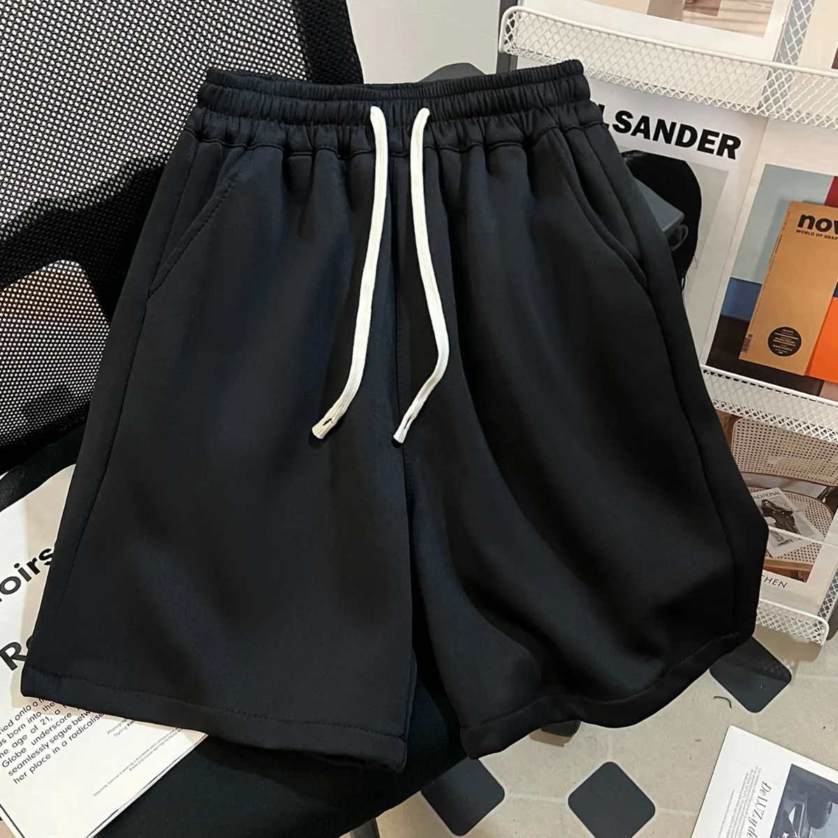 

Sports and leisure plus size 2025 autumn new item solid color men's trendy loose shorts Marvel genuine authorization