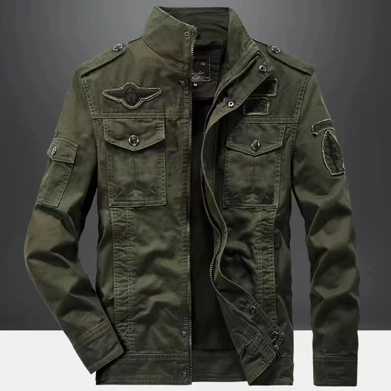 

2023 New Casual Army Military Jacket Men Plus Size M-6XL Jaqueta Masculina Air Force One Spring Autumn Cargo Mens Jackets Coat