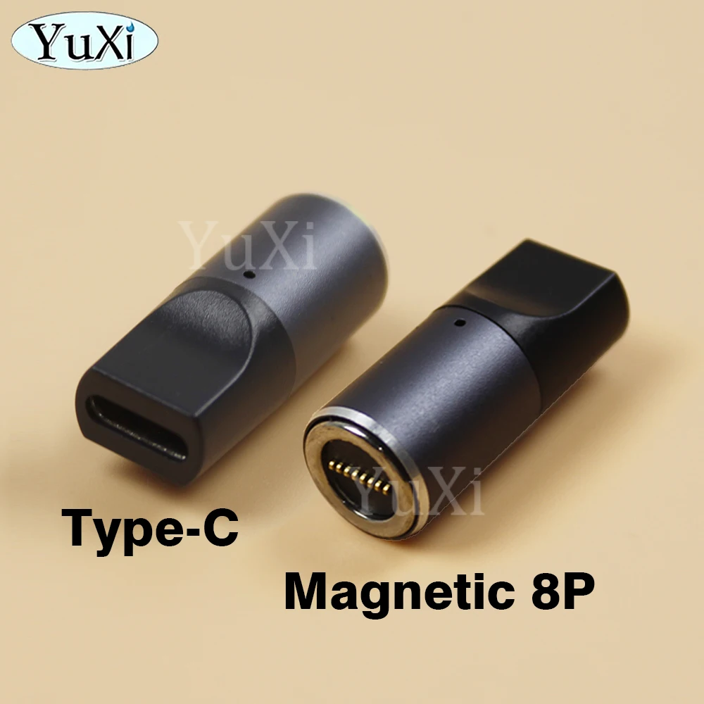 1Pc Magnetic USB to DC Plug For Laptop Power Supply Charger Cable Fast Charging 100W USB C Type-C to 8P Round Connector Adapter