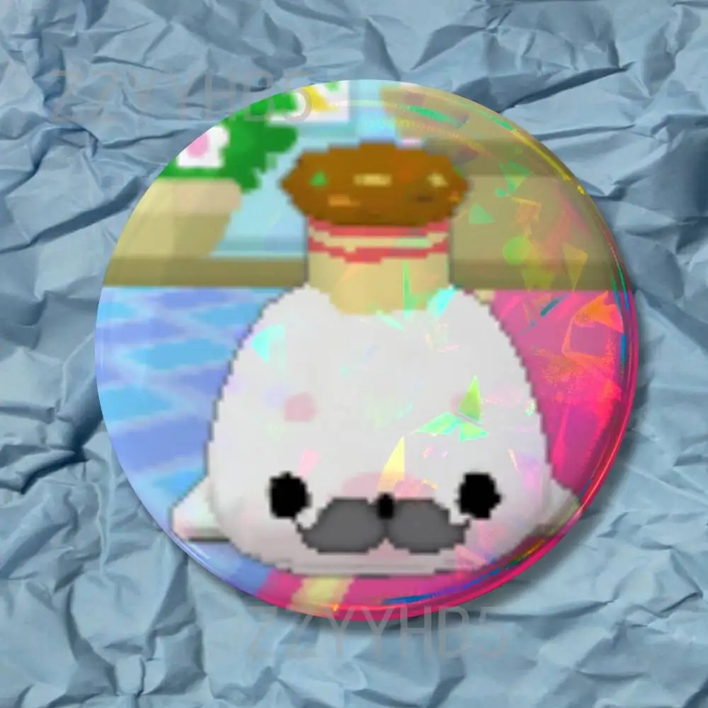 CUTE M-Mamegoma Seal Meme Coin Badges Tinplate Round Brooch Custom Anime Role Enamel Pins Gifts for Fans Friends - Image 5