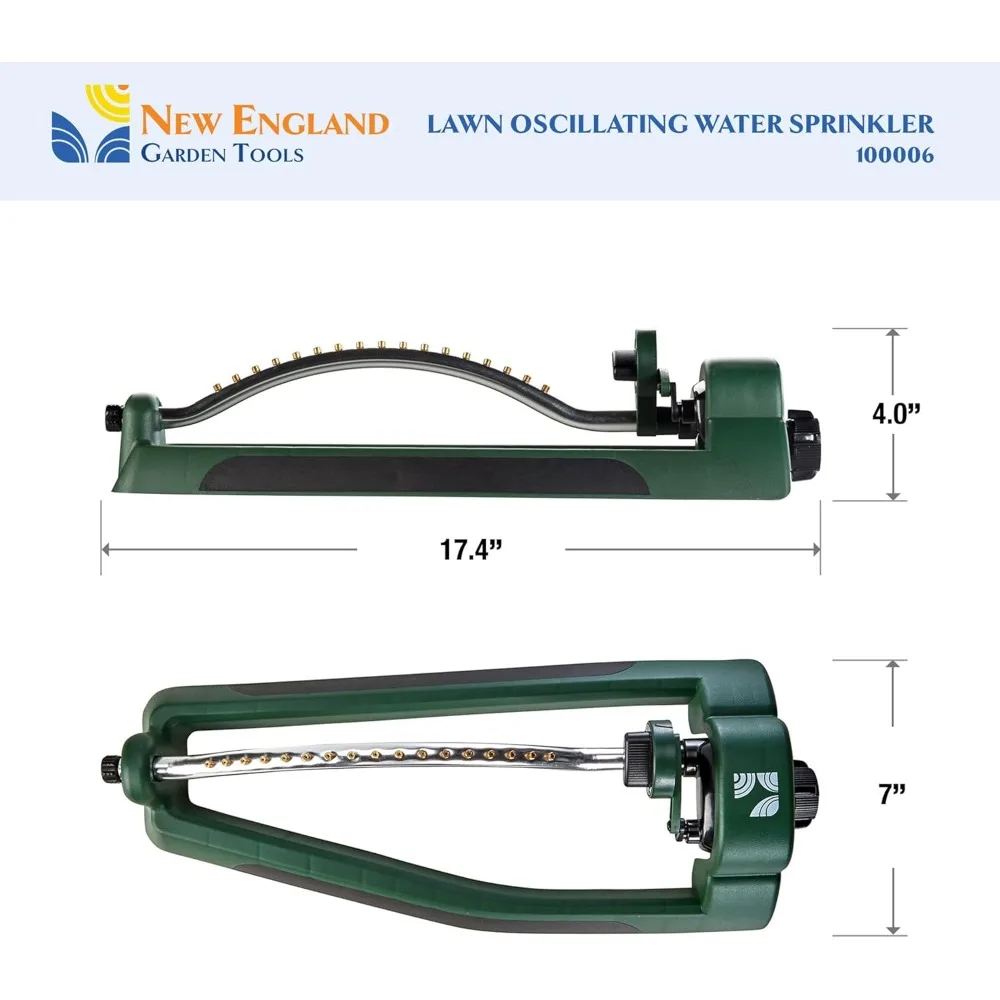 Rasen-Sprinkler mit oszillierendem Wassersprinkler 10.0006, einstellbares Muster zur Abdeckung von 2.695 Quadratfuß. von