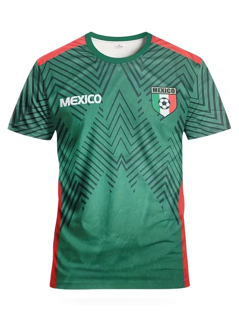 Men's football jersey, printed with geometric patterns featuring the letters 