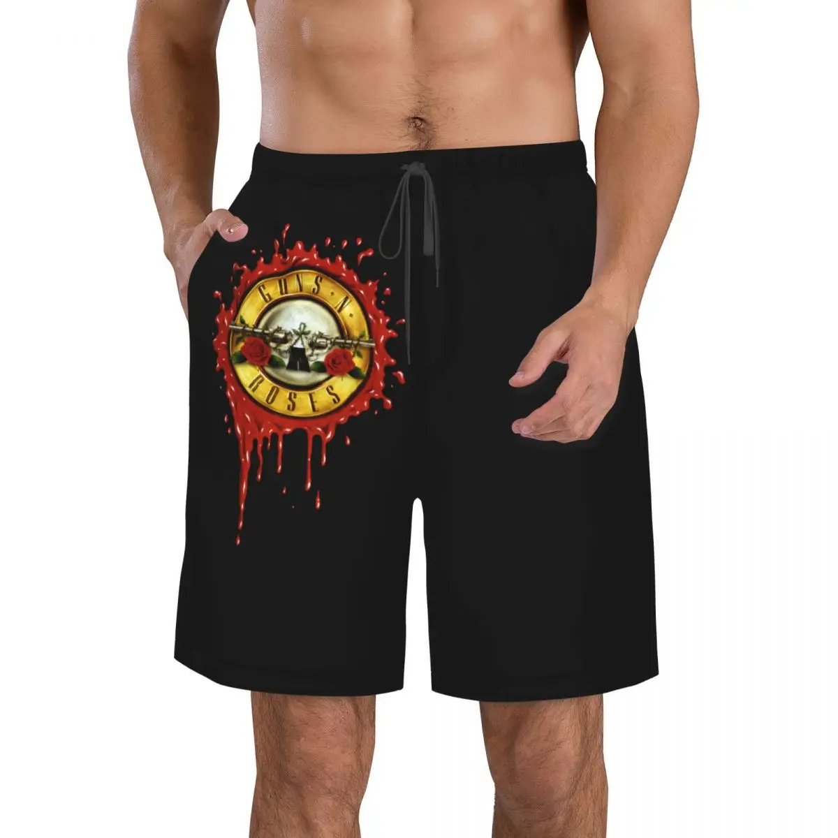 Heavy Metal Men's Beach Shorts Fitness Quick-drying Swimsuit Funny Street Fun 3D Shorts