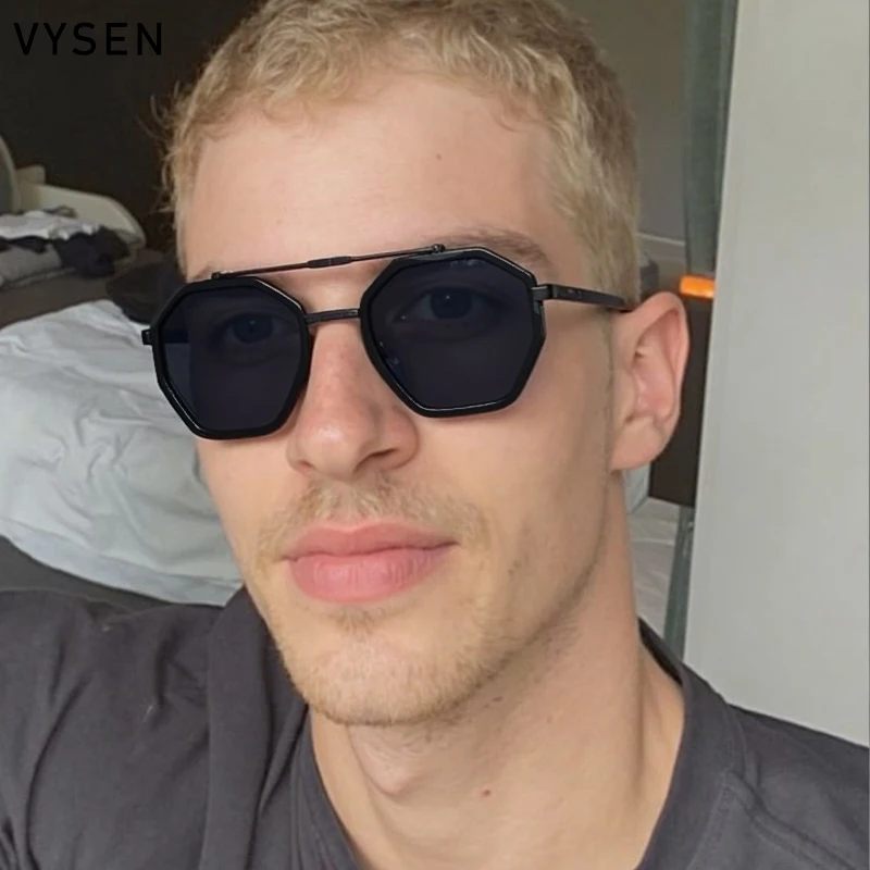 Small Octagon Steampunk Sunglasses Men 2026 Luxury Brand Vintage Punk Metal Polygon Sun Glasses For Male Classic Shades UV400