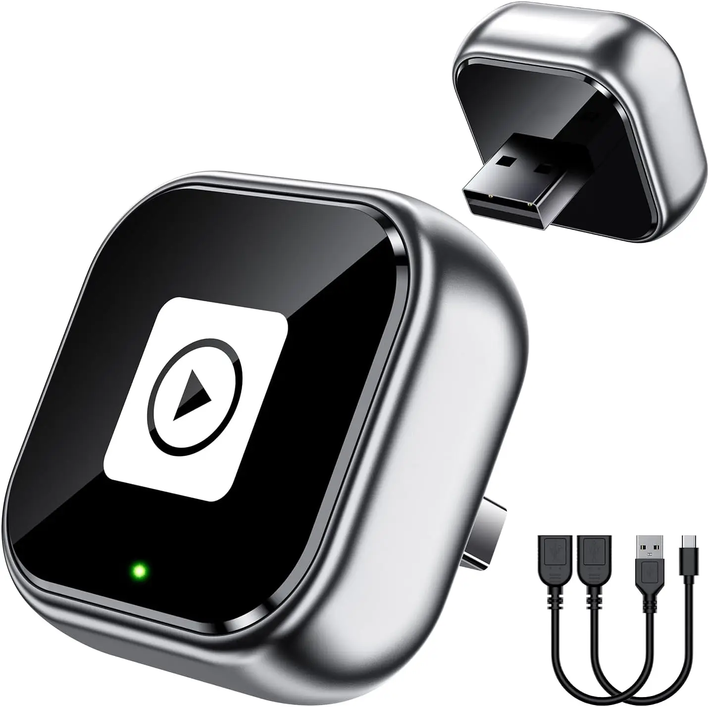 

Wireless CarPlay Adapter, Mini USB, Fast Stable Connection for iPhone (Gray)