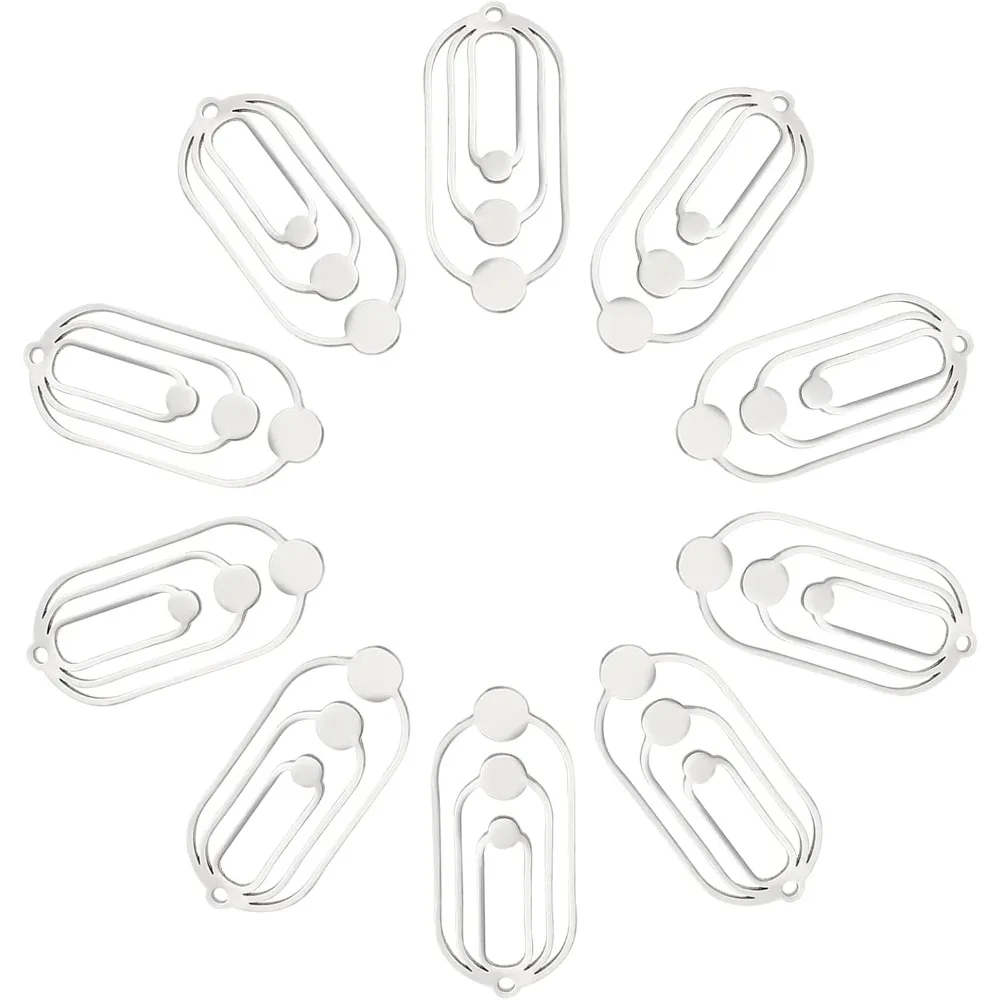 

10Pcs Stainless Steel Pendants Hollow Oval Shape Charms Pendant DIY Charms for Resin Earrings Necklace Bracelet Jewelry Making