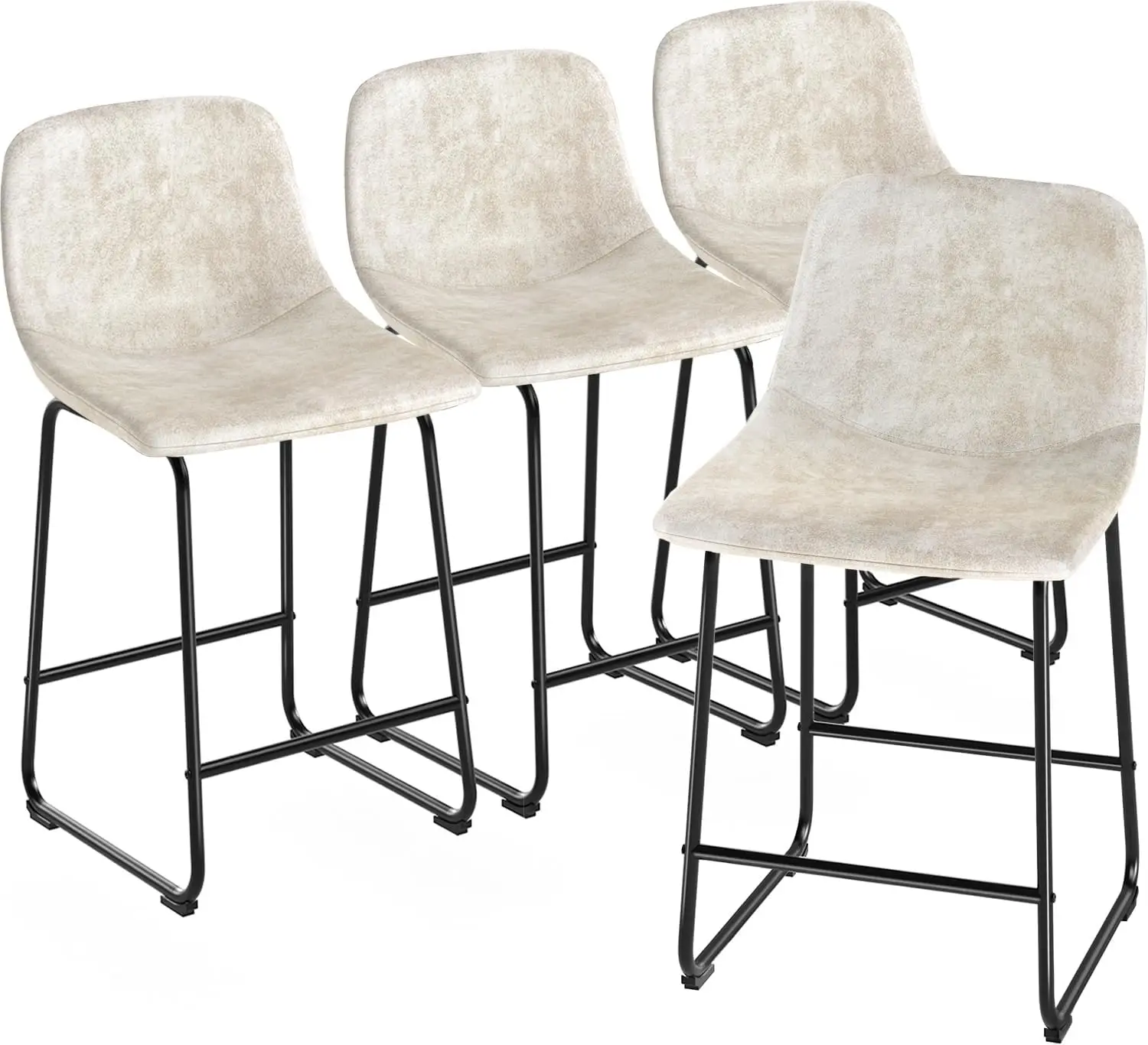 

Leathaire Fabric Counter Height Stools Arml Island Chairs Set Of 4 Hold Up To 500 Lbs For Home Kitchen Dining Room Bar Coffee