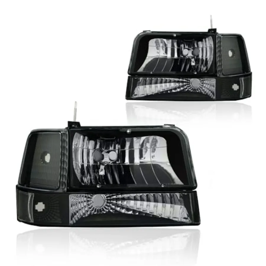 

Комплект фар в сборе, совместимый с 19921996 F150 F250 F350 и 19921996 Bronco, сменная лампа-бампер для фар