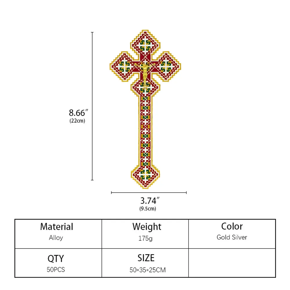 صليب نعمة أرثوذكسية على الوجهين مع زينة كنيسة يسوع ديكور مسيحي لوازم روسية زراعة سبائك الزنك الذهب