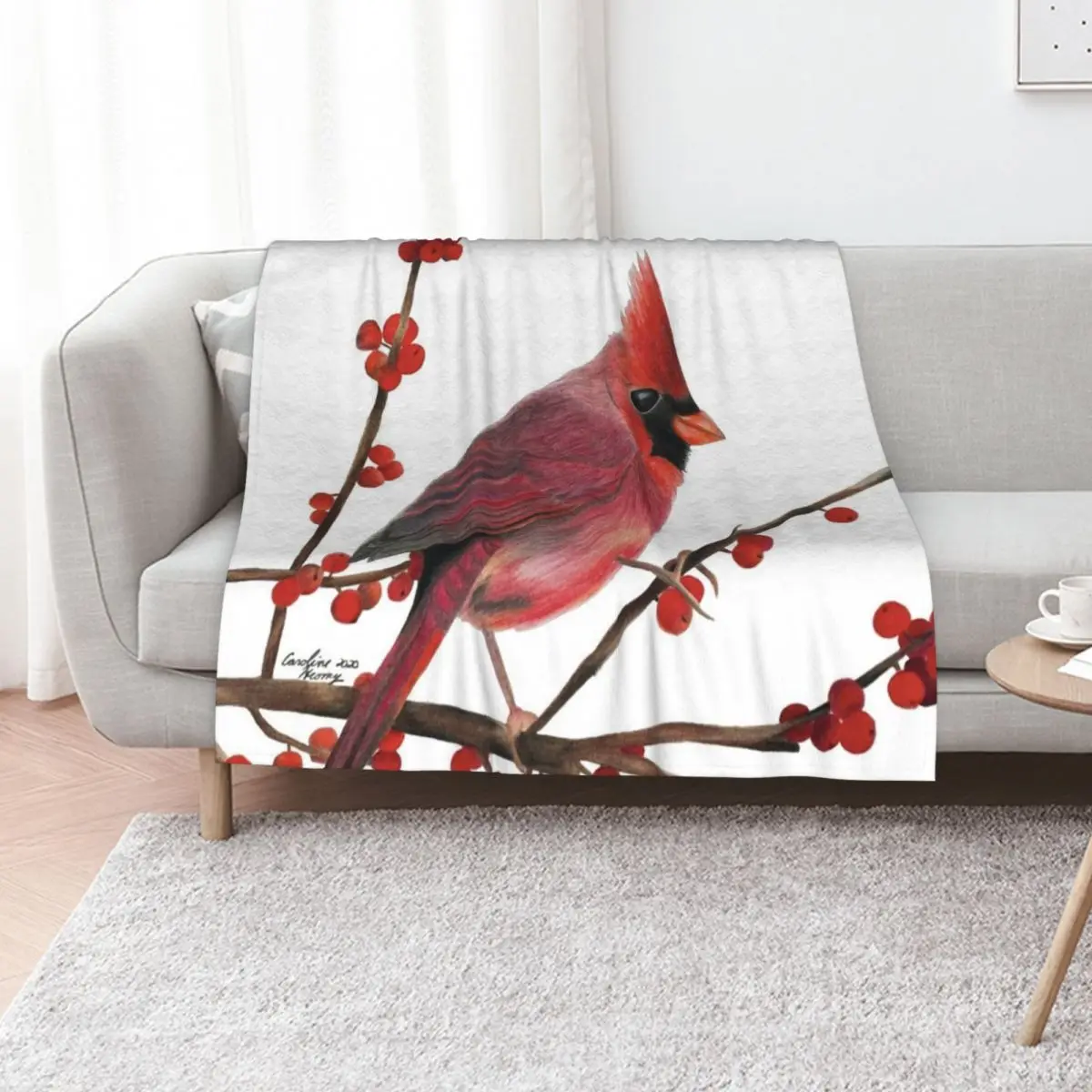 Cardinal Throw Blanket Luxury Brand Decorative Sofas Plaid on the sofa Bed covers funny gift Soft Plaid Blankets