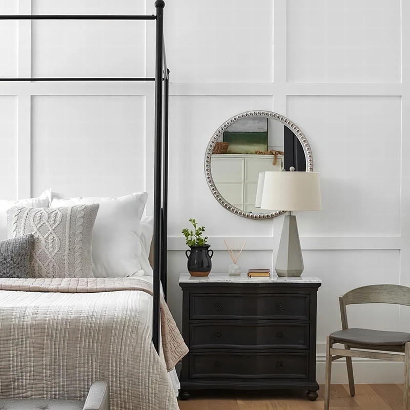 Mobili francesi antichi di lusso, struttura letto in legno massello personalizzata fatta a mano con tessuto a baldacchino