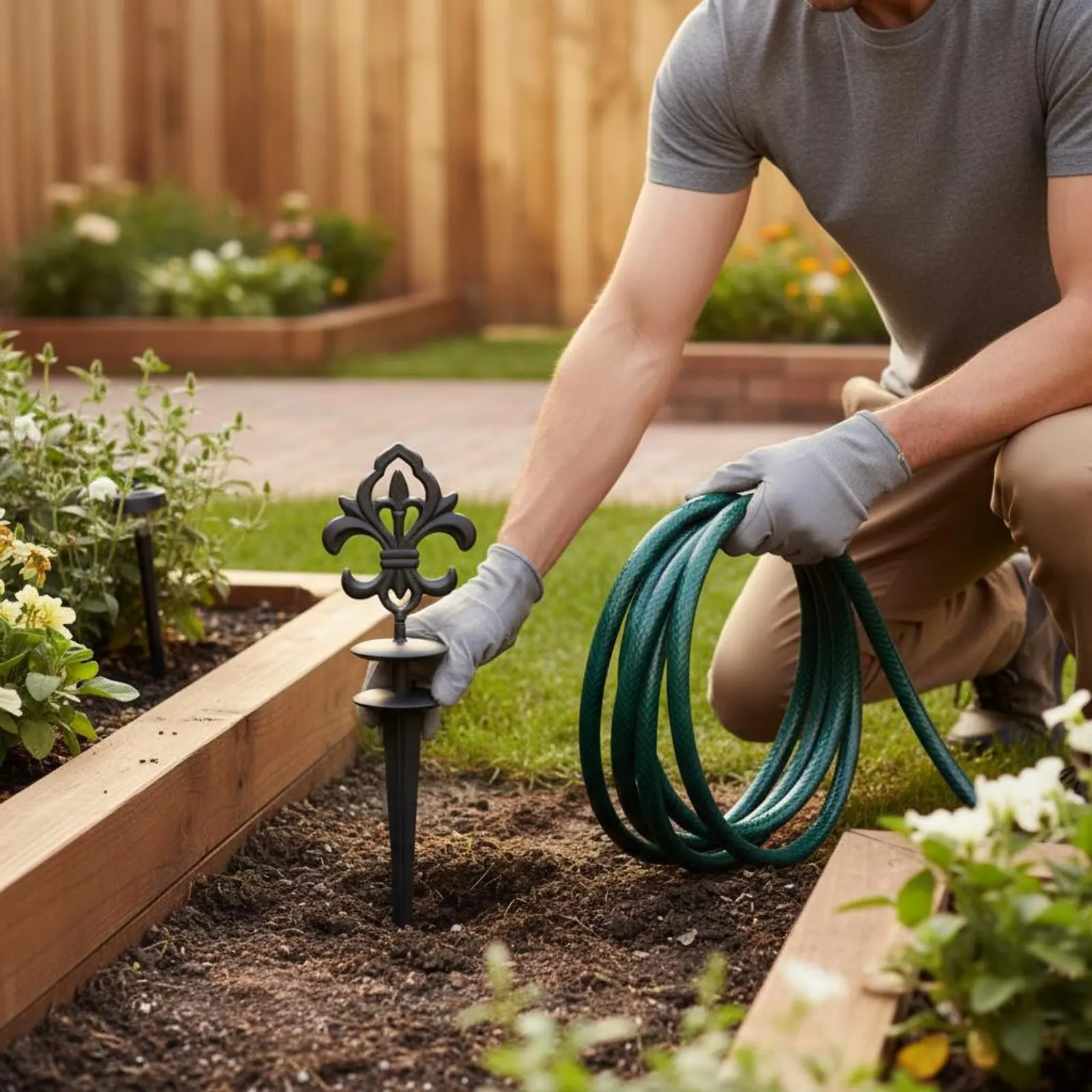 Cast Iron Hose Holder Sturdy Bird Hose Guide Garden Decor Heavy Duty Anti Tangling for Lawn