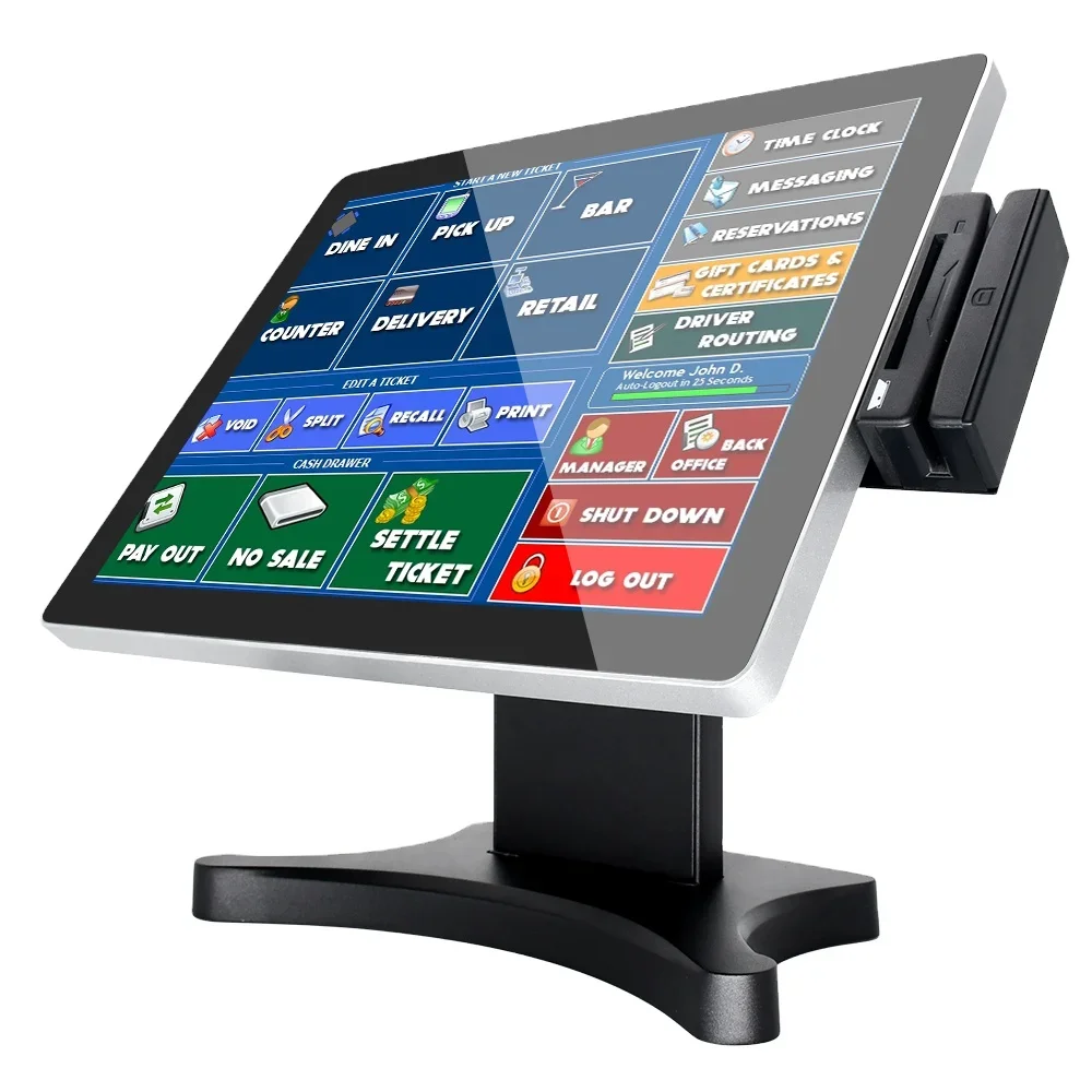 High Resolution all-In-One Restaurant POS machine , POS software ,POS System with card reader