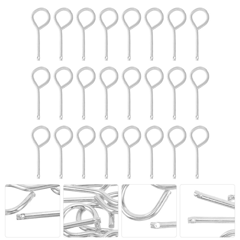 50 Pcs Fire Extinguisher Latch Set Pull Pin Moon Lock Pins for Equipment Silver Supplies Replacement