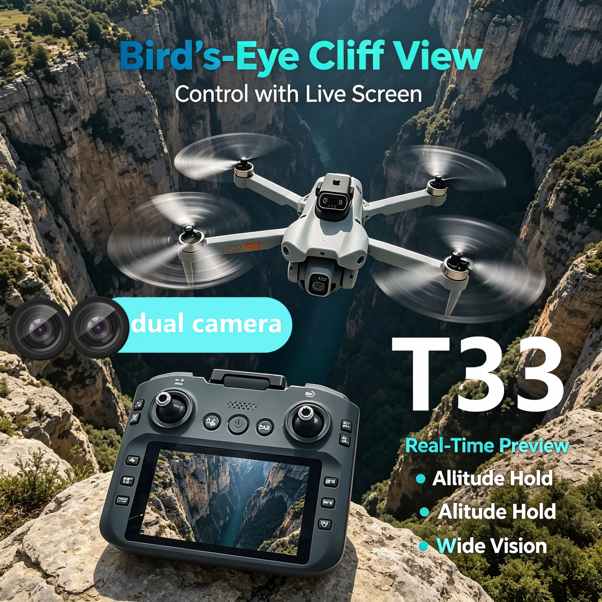 T33 New GPS Folding Drone 4,5