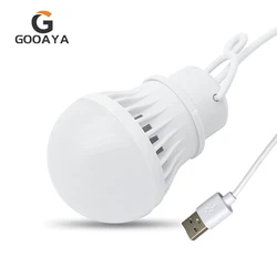 3/5W USB Lamp Bulb 5V Portable Camping Lantern Lamp LED USB Power Reading Book Light For Outdoor Camping Tent Lighting