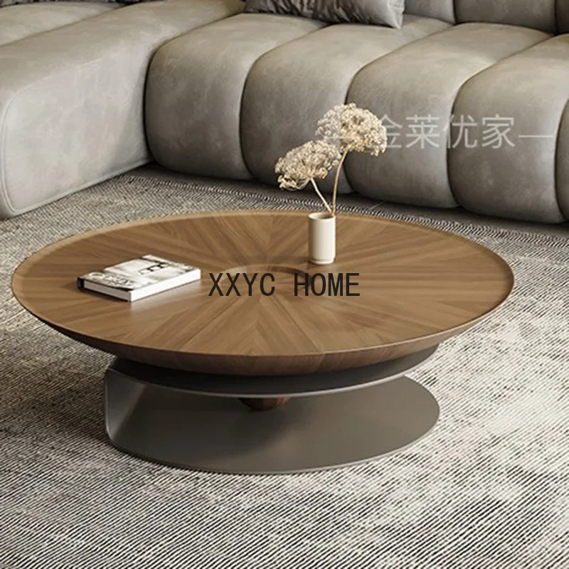 

Round Coffee Table Books Minimalist Unique Large Vintage Table Wooden Aesthetic Mueble Entrada Recibidor Balcony Furnlture