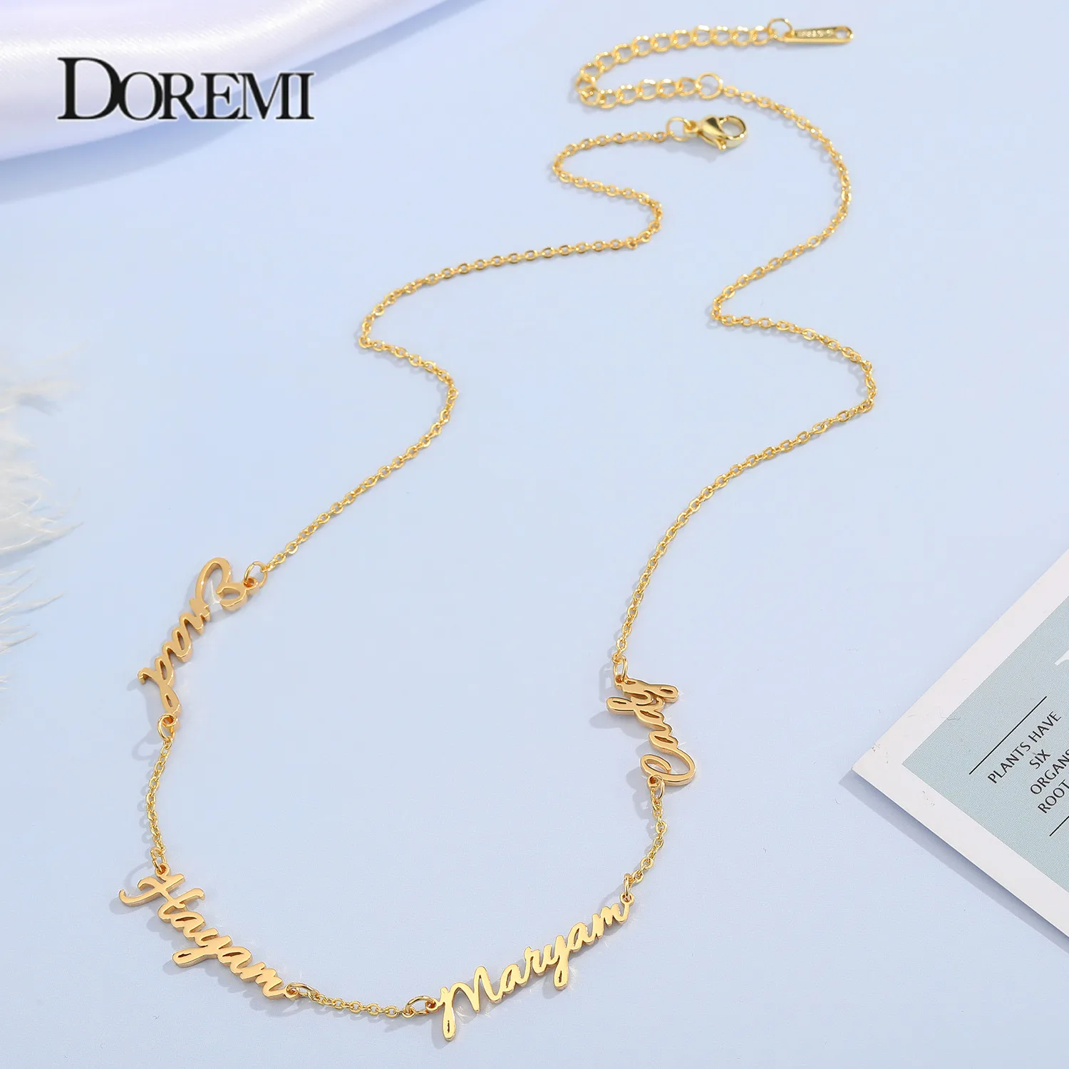 

lateefa 1-5 персонализированных ожерелий с именем, ювелирные изделия, лучшие подарки, ожерелья из нержавеющей стали, 6 подвесок с табличками